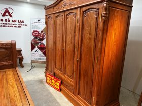 Tủ quần áo 3 buồng 4 cánh gỗ hương đá 23 tủ quần áo gỗ hương đá cao cấp