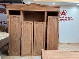 Tủ quần áo 3 buồng 4 cánh gỗ hương đá 37 tu quan ao go huong da 3