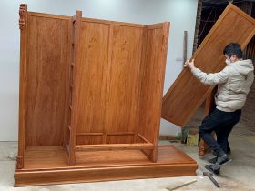 Tủ quần áo 3 buồng 4 cánh gỗ hương đá 33 tu quan ao go huong da 9