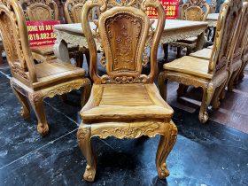 Bộ bàn ăn hoàng gia 10 ghế hồng hạt đục hai mặt gỗ gõ đỏ cao cấp hàng mộc (Anh Thuyết, Hà Nội) 33 Ban an Hoang gia 10 ghe Hong Hat 13
