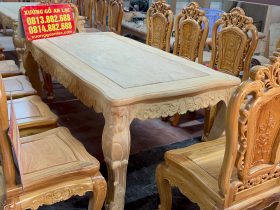 Bộ bàn ăn hoàng gia 10 ghế hồng hạt đục hai mặt gỗ gõ đỏ cao cấp hàng mộc (Anh Thuyết, Hà Nội) 34 Ban an Hoang gia 10 ghe Hong Hat 14