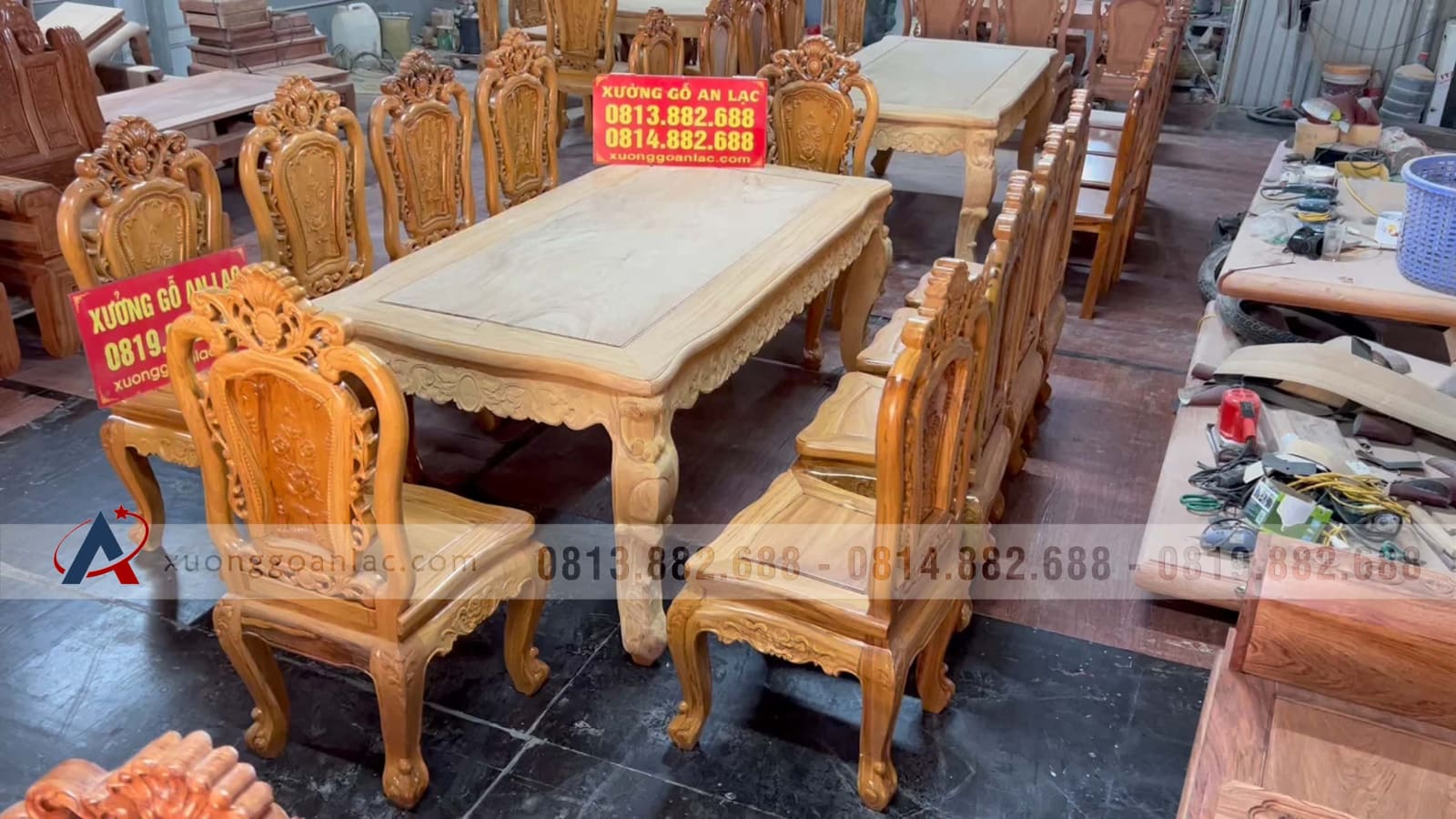 Bộ bàn ăn hoàng gia 10 ghế hồng hạt đục hai mặt gỗ gõ đỏ cao cấp hàng mộc (Anh Thuyết, Hà Nội) 16 Bộ bàn ăn hoàng gia 10 ghế hồng hạt đục hai mặt gỗ gõ đỏ cao cấp hàng mộc (Anh Thuyết, Hà Nội) - Ảnh 16