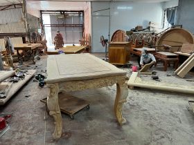 Bộ bàn ăn hoàng gia 10 ghế hồng hạt đục hai mặt gỗ gõ đỏ cao cấp hàng mộc (Anh Thuyết, Hà Nội) 38 Ban an Hoang gia 10 ghe Hong Hat 18