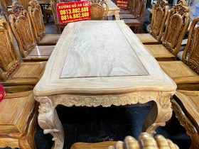 Bộ bàn ăn hoàng gia 10 ghế hồng hạt đục hai mặt gỗ gõ đỏ cao cấp hàng mộc (Anh Thuyết, Hà Nội) 25 Ban an Hoang gia 10 ghe Hong Hat 5