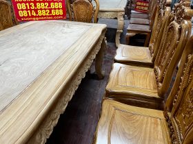 Bộ bàn ăn hoàng gia 10 ghế hồng hạt đục hai mặt gỗ gõ đỏ cao cấp hàng mộc (Anh Thuyết, Hà Nội) 29 Ban an Hoang gia 10 ghe Hong Hat 9