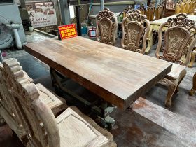 Bộ bàn ăn nguyên khối 6 ghế hồng hạt gỗ hương đá nguyên mộc 14 mẫu bàn ăn nguyên khối 6 ghế gỗ hương đá tự nhiên