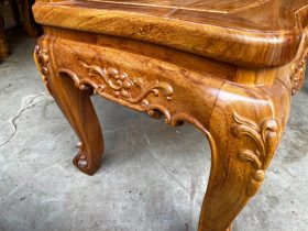 Bộ bàn ăn chữ nhật đục sen dẹo và 10 ghế louis hoa hồng gỗ gõ đỏ (Anh Khiêm, Quảng Bình) 30 Ban an chu nhat duc sen deo va 10 ghe louis hoa hong go go do 14