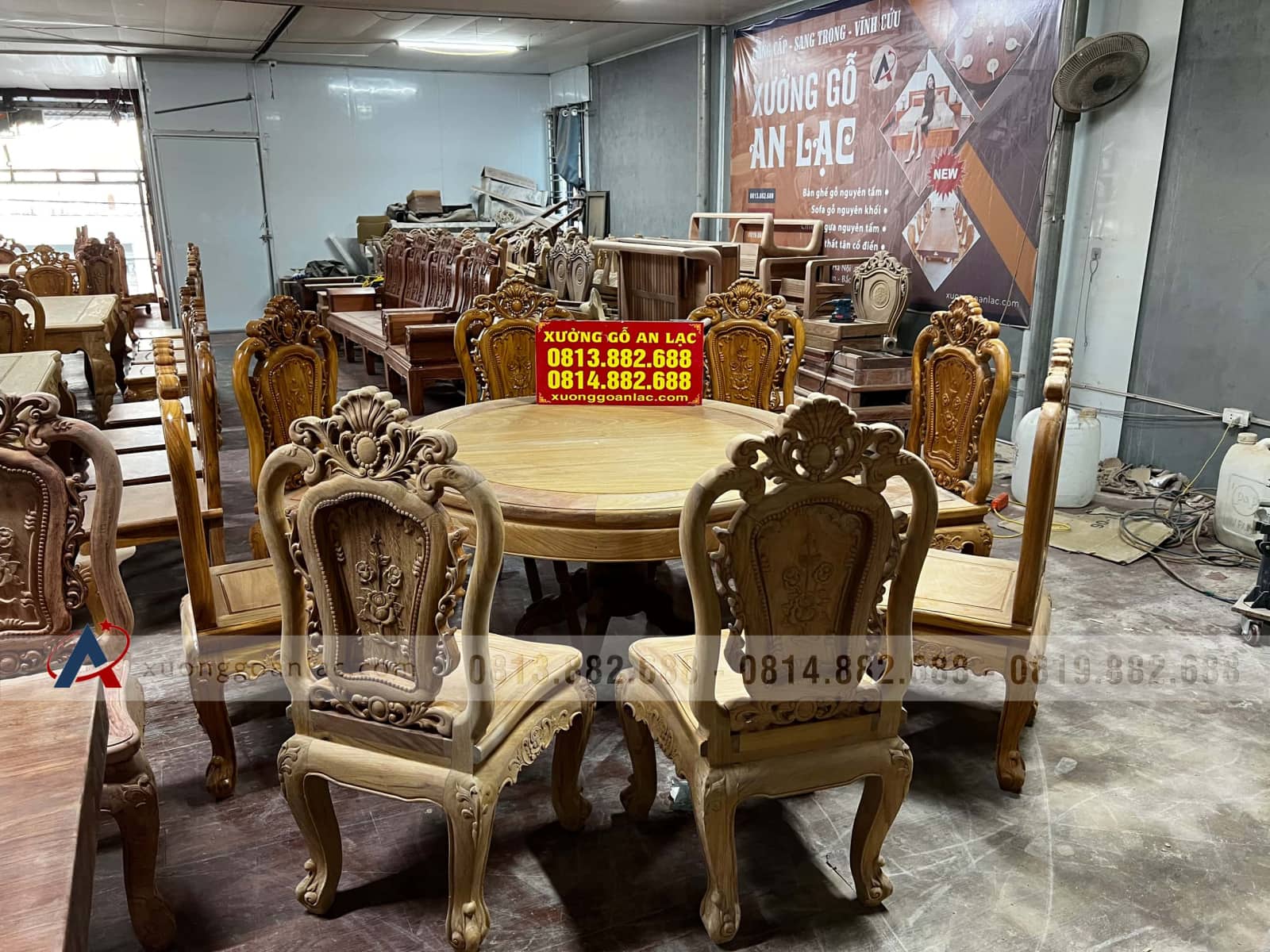 Bộ bàn ăn tròn 8 ghế louis hồng hạt gỗ gõ đỏ mẫu vip 6 Bộ bàn ăn tròn 8 ghế louis hồng hạt gỗ gõ đỏ mẫu vip - Ảnh 6