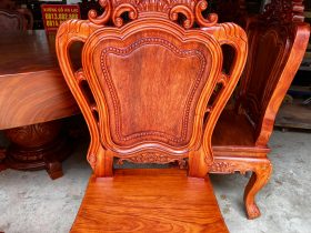 Bộ bàn tròn nguyên khối 160cm gỗ hương xám và 10 ghế Louis gỗ hương đá (Anh Chuẩn, Hải Phòng) 30 Ban tron nguyen khoi 160cm go Huong xam va 10 ghe go huong da 13