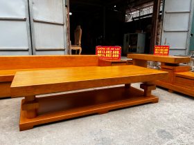 Bo sofa goc chu L 3m2x2m1 va ke tivi nguyen khoi go Go Do cao cap 13