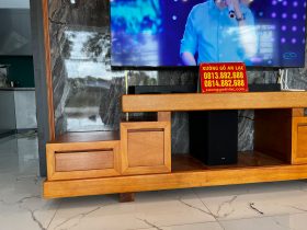 Bo sofa goc chu L 3m2x2m1 va ke tivi nguyen khoi go Go Do cao cap 16