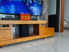 Bo sofa goc chu L 3m2x2m1 va ke tivi nguyen khoi go Go Do cao cap 17