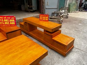 kệ tivi gỗ gõ đỏ nguyên khối