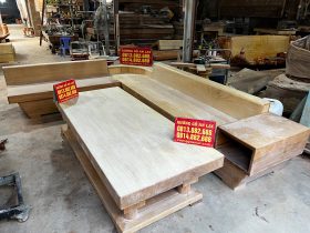Nguyên mộc bộ sofa góc chữ L 3m2x2m1 và kệ tivi nguyên khối gỗ Gõ Đỏ cao cấp (anh Phan, Hà Nội) 13 sofa gỗ gõ đỏ nguyên khối cho phòng khách hiện đại