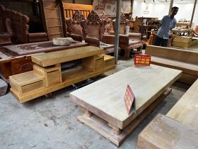 Nguyên mộc bộ sofa góc chữ L 3m2x2m1 và kệ tivi nguyên khối gỗ Gõ Đỏ cao cấp (anh Phan, Hà Nội) 17 kệ tivi nguyên khối gỗ gõ đỏ tự nhiên