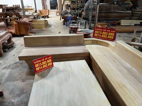 Nguyên mộc bộ sofa góc chữ L 3m2x2m1 và kệ tivi nguyên khối gỗ Gõ Đỏ cao cấp (anh Phan, Hà Nội) 15 bàn ghế phòng khách mẫu sofa nguyên khối cho phòng khách rộng