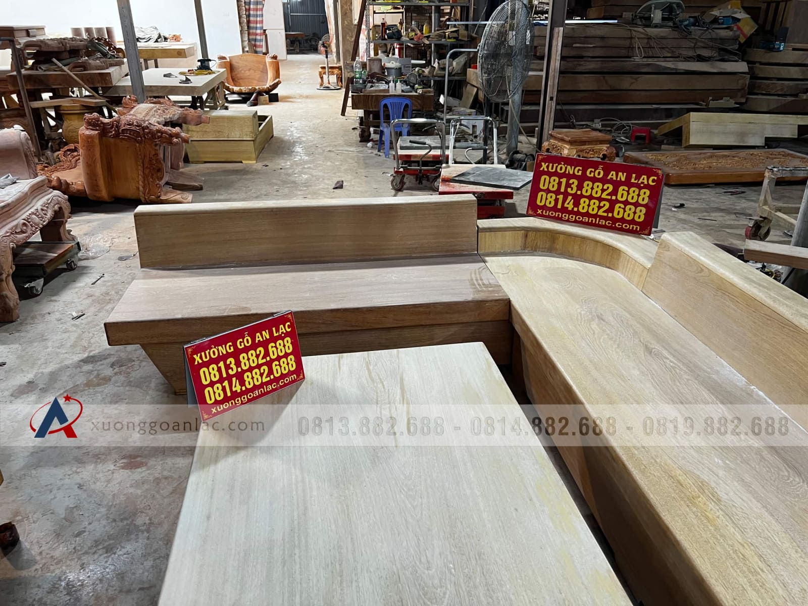 Nguyên mộc bộ sofa góc chữ L 3m2x2m1 và kệ tivi nguyên khối gỗ Gõ Đỏ cao cấp (anh Phan, Hà Nội) 24 bàn ghế phòng khách mẫu sofa nguyên khối cho phòng khách rộng