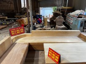 Nguyên mộc bộ sofa góc chữ L 3m2x2m1 và kệ tivi nguyên khối gỗ Gõ Đỏ cao cấp (anh Phan, Hà Nội) 16 Bo sofa nguyen khoi go Go Do 233x210cm 6
