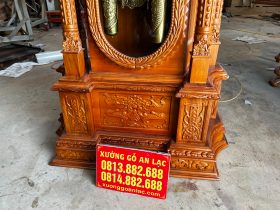 đồng hồ cây gỗ gõ đỏ trụ vát cao cấp