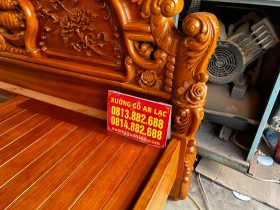 Giường hoa hồng 2mx2m2 gỗ gõ đỏ giao Quảng Trị 14 giường ngủ hoàng gia gỗ gõ đỏ cao cấp