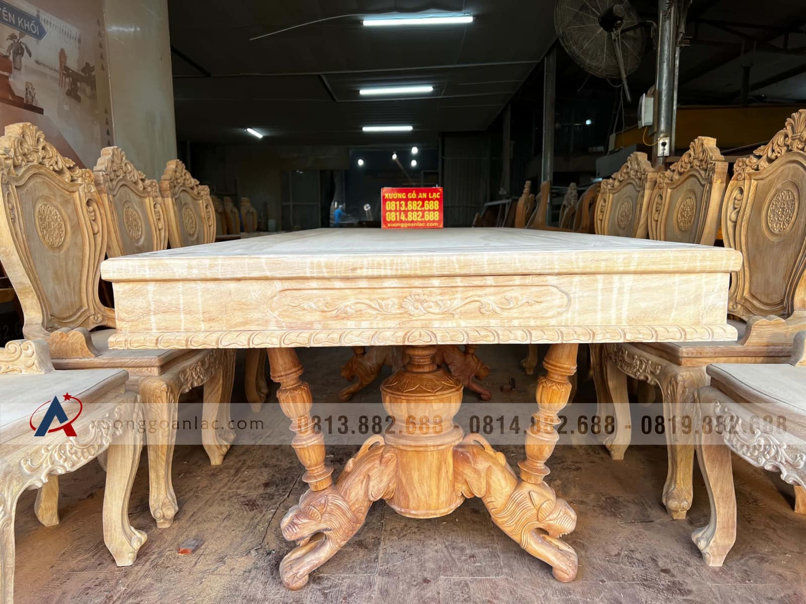 Bộ bàn ăn chữ nhật chân sư tử và 8 ghế louis hoa lá tây có tay gỗ gõ đỏ cao cấp nguyên mộc 38 mẫu bàn ăn đẹp nhất 2022