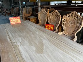 Bộ bàn ăn chữ nhật chân sư tử và 8 ghế louis hoa lá tây có tay gỗ gõ đỏ cao cấp nguyên mộc 26 Nguyen moc bo ban ghe an 8 ghe louis hoa la tay go go do 8