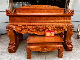 Sập thờ Tứ Linh 2m17 chân 24 gỗ gõ đỏ
