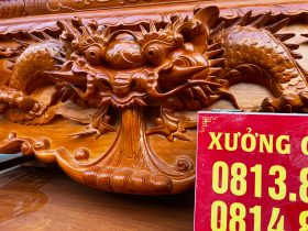 Sập thờ Tứ Linh chân 24 gỗ gõ đỏ bàn giao Nghệ An 15 sập thờ nhị cấp gỗ gõ đỏ cao cấp