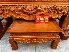 Sập thờ Tứ Linh chân 24 gỗ gõ đỏ bàn giao Nghệ An 18 sập thờ tứ linh đục tay gỗ gõ đỏ tự nhiên đẳng cấp