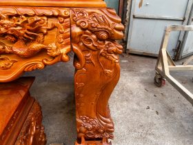 Sập thờ Tứ Linh chân 24 gỗ gõ đỏ bàn giao Nghệ An 22 Sap tho Tu Linh 2m17 chan 24 go go do 7