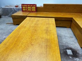 sofa gỗ chữ l nguyên khối