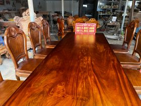 Bộ bàn ăn nguyên khối 360x112x15cm và 10 ghế hoa cúc (Anh Bình, Hải Phòng) 19 bo ban an nguyen khoi 360x112x15cm va 10 ghe hoa cuc 7