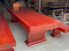 Bộ bàn ghế k3 nguyên khối gỗ hương đỏ Nam Phi vân siêu đỉnh (Anh Hạo Nam - Lào Cai) 18 bộ k3 nguyên khối gỗ hương đỏ Nam Phi