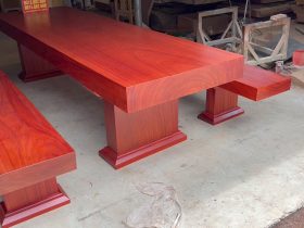 Bộ bàn ghế k3 nguyên khối gỗ hương đỏ Nam Phi vân siêu đỉnh (Anh Hạo Nam - Lào Cai) 27 bo k3 huong do anh Hao Nam Lao Cai 10