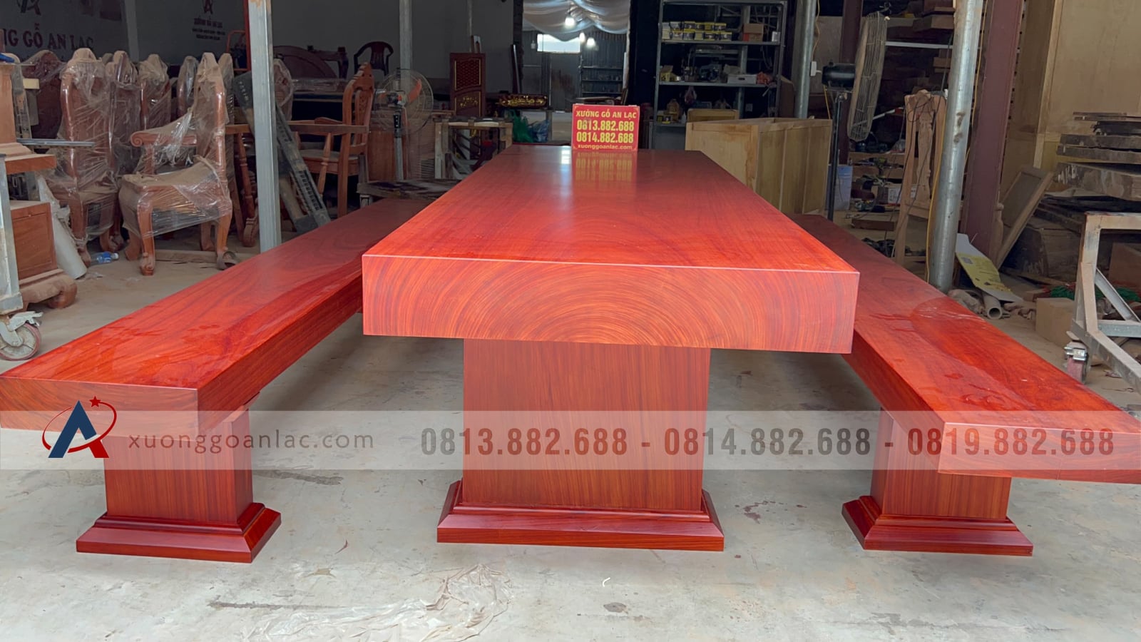 Bộ bàn ghế k3 nguyên khối gỗ hương đỏ Nam Phi vân siêu đỉnh (Anh Hạo Nam - Lào Cai) 36 bộ k3 gỗ hương đỏ Nam Phi nổi vân đẳng cấp