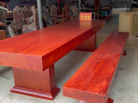 Bộ bàn ghế k3 nguyên khối gỗ hương đỏ Nam Phi vân siêu đỉnh (Anh Hạo Nam - Lào Cai) 26 bàn ghế k3 nguyên khối gỗ hương đỏ cao cấp