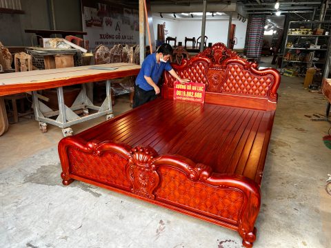 giường ngủ mẫu Hồng Chim gỗ gõ đỏ