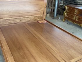 Hoàn thiện giường trơn dát phản 180x200cm 10 mẫu giường ngủ đẹp gỗ gõ đỏ tự nhiên