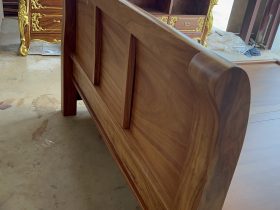 Hoàn thiện giường trơn dát phản 180x200cm 12 giường ngủ gỗ gõ đỏ trơn