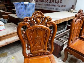 2 bộ bàn ăn gõ đỏ louis hoàng gia 10 ghế hồng hạt (Anh Thuyết, Hà Nội) 38 ghế louis hồng hạt hoàng gia