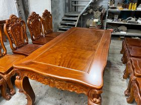2 bộ bàn ăn gõ đỏ louis hoàng gia 10 ghế hồng hạt (Anh Thuyết, Hà Nội) 22 bàn ăn gỗ gõ đỏ mẫu louis hoàng gia tân cổ điển