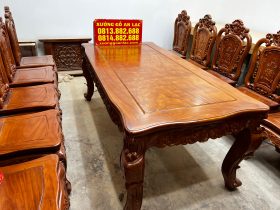 2 bộ bàn ăn gõ đỏ louis hoàng gia 10 ghế hồng hạt (Anh Thuyết, Hà Nội) 24 hai bo ban an go do hoang gia va ghe hong hat 4