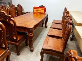 2 bộ bàn ăn gõ đỏ louis hoàng gia 10 ghế hồng hạt (Anh Thuyết, Hà Nội) 29 hai bo ban an go do hoang gia va ghe hong hat 9