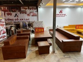 sofa nguyên khối gỗ gõ đỏ tự nhiên cao cấp