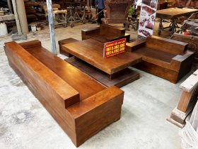 sofa H gõ đỏ nguyên khối