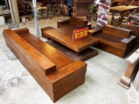 sofa H gõ đỏ nguyên khối
