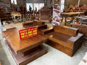 bàn ghế phòng khách gỗ gõ đỏ tự nhiên đẳng cấp