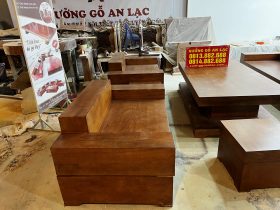 bộ bàn ghế sofa nguyên khối gỗ gõ đỏ tự nhiên cao cấp