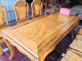Bộ bàn ăn louis 6 ghế hồng hạt gỗ gõ đỏ cao cấp (Anh Xuân, Nghệ An) 28 Bàn ăn 6 ghế hồng hạt gỗ gõ đỏ