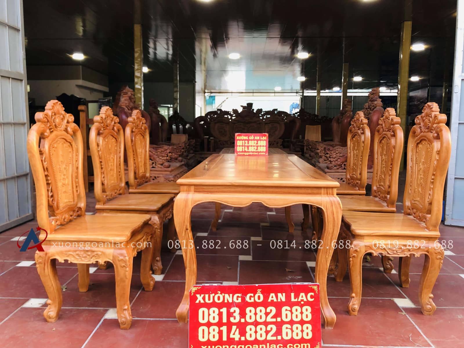 Bộ bàn ăn louis 6 ghế hồng hạt gỗ gõ đỏ cao cấp (Anh Xuân, Nghệ An) 34 Bàn ăn louis 6 ghế hồng hạt gỗ gõ đỏ cao cấp (anh Xuân, Nghệ An)